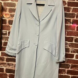 VINTAGE Vivian Shyu Powder Blue Longline Blazer Coat - Made in Canada - Sz 6